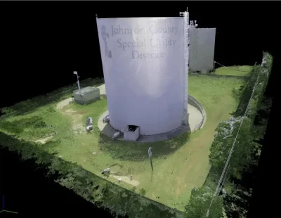 Topographic survey and scan of the JCSUD water tower base slab, Joshua, TX