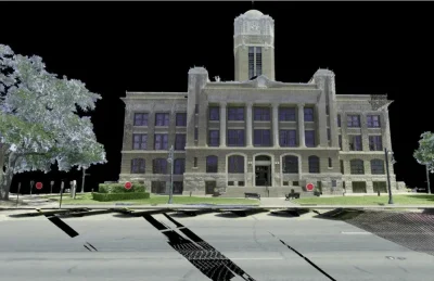 Topographic survey of the Johnson County Courthouse, west exterior, Cleburne, TX